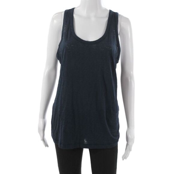 Rag & Bone Jean Tops - Rag & Bone Jean Womens Sleeveless Scoop Neck Cotton Tank Blue Size L